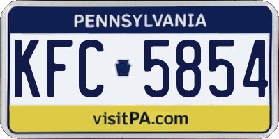 PA license plate KFC5854