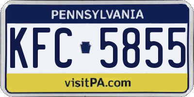 PA license plate KFC5855