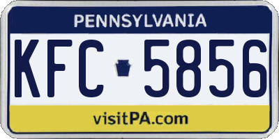 PA license plate KFC5856