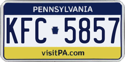 PA license plate KFC5857