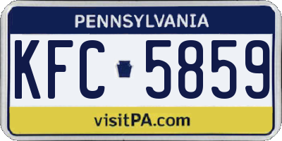 PA license plate KFC5859