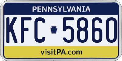 PA license plate KFC5860