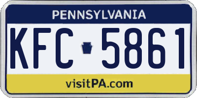 PA license plate KFC5861