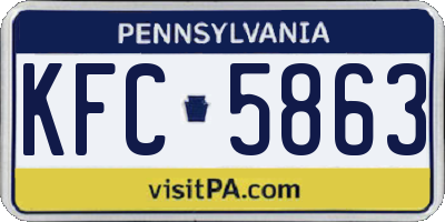 PA license plate KFC5863