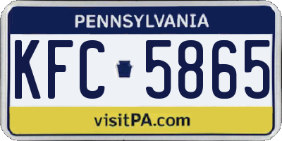 PA license plate KFC5865