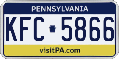 PA license plate KFC5866