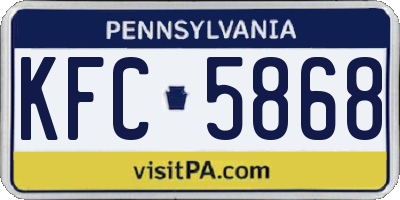 PA license plate KFC5868