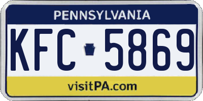 PA license plate KFC5869
