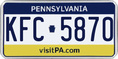 PA license plate KFC5870