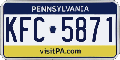 PA license plate KFC5871