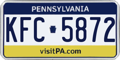 PA license plate KFC5872