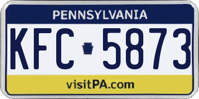 PA license plate KFC5873