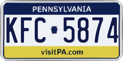 PA license plate KFC5874
