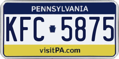 PA license plate KFC5875
