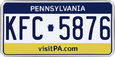 PA license plate KFC5876