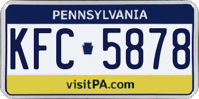 PA license plate KFC5878