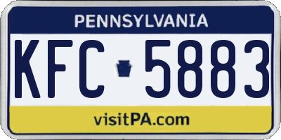 PA license plate KFC5883