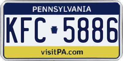 PA license plate KFC5886