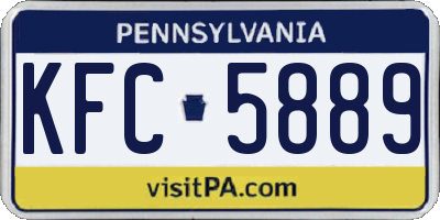 PA license plate KFC5889