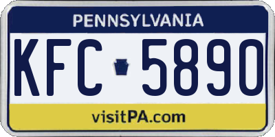 PA license plate KFC5890