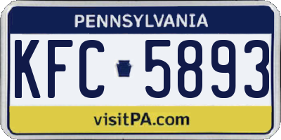 PA license plate KFC5893