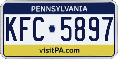 PA license plate KFC5897
