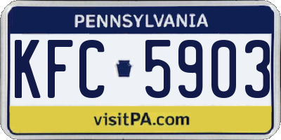 PA license plate KFC5903