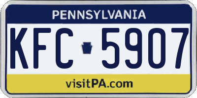 PA license plate KFC5907