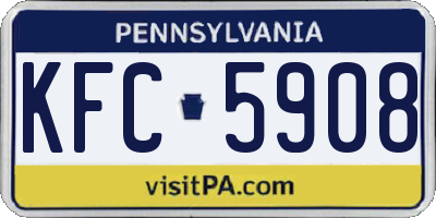 PA license plate KFC5908