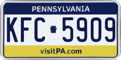PA license plate KFC5909