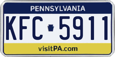 PA license plate KFC5911