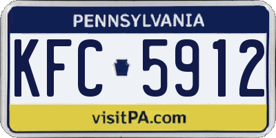 PA license plate KFC5912