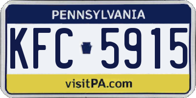 PA license plate KFC5915