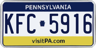 PA license plate KFC5916