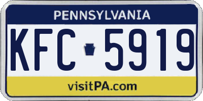 PA license plate KFC5919