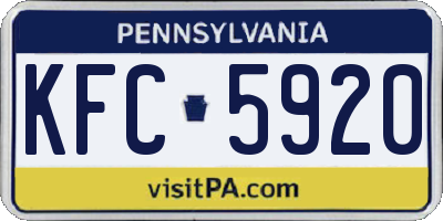 PA license plate KFC5920
