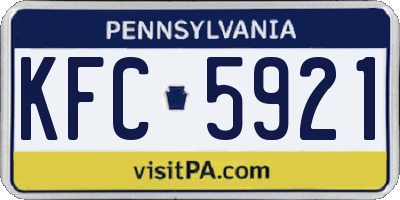 PA license plate KFC5921
