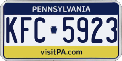 PA license plate KFC5923