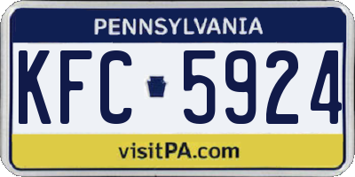 PA license plate KFC5924