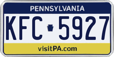 PA license plate KFC5927