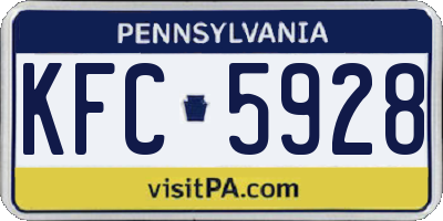 PA license plate KFC5928