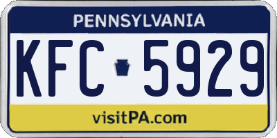 PA license plate KFC5929