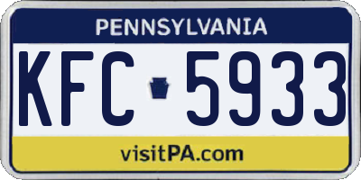 PA license plate KFC5933