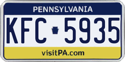 PA license plate KFC5935