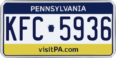 PA license plate KFC5936