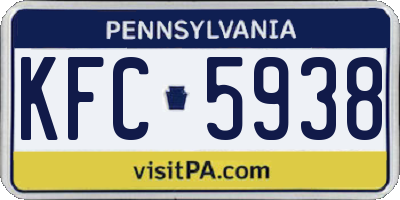 PA license plate KFC5938