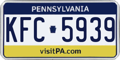 PA license plate KFC5939