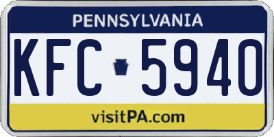 PA license plate KFC5940