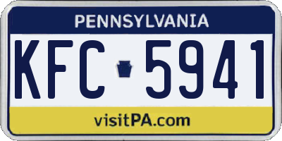 PA license plate KFC5941