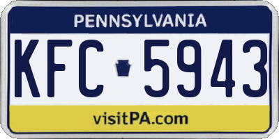 PA license plate KFC5943